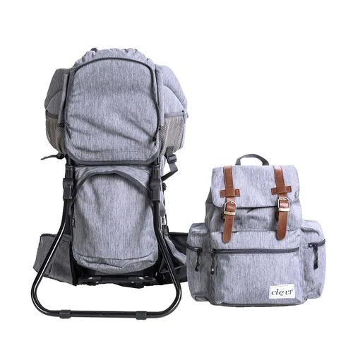Miniatura 3 de ClevrPlus Urban Explorer - Mochila para bebé, color gris jaspeado
