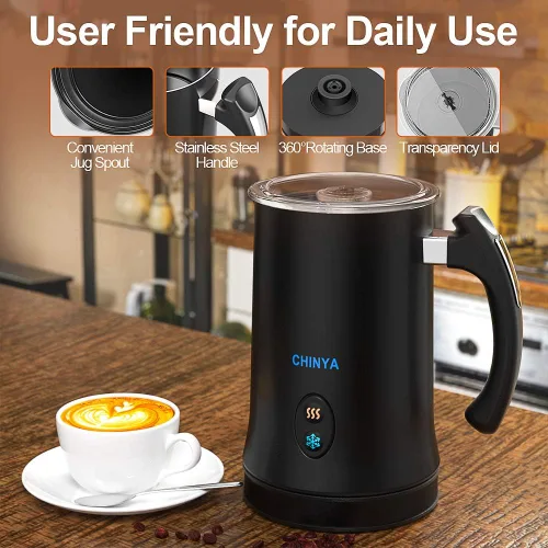 Miniatura 4 de Espumador de leche, espumador automático de leche con funcionalidad fría y caliente, vaporizador de leche eléctrico y calentador para latte