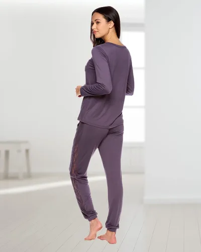 Miniatura 5 de bebe Conjunto de pijama para mujer con bolsillos, camisa de manga larga y pantalones de pijama