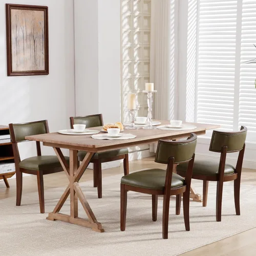 Miniatura 9 de LZAREAL Juego de 2 sillas de comedor modernas de mediados de siglo, sillas de comedor de granja con respaldo curvo, sillas de comedor con patas