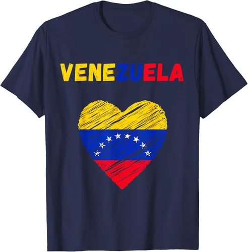 Miniatura 82 de Camiseta con la bandera venezolana con corazón de Venezuela, Negro