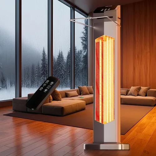 AKIRES Calentador Eléctrico de Patio de 37 Pulgadas para Exteriores, Calentadores Infrarrojos Portátiles con Control Remoto, Calentador de Espacio