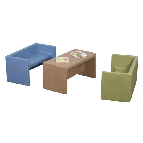 Miniatura 18 de Children's Factory Silla cúbica 3 en 1 para niños, muebles de aula de asientos flexibles, paquete de 1, color verde