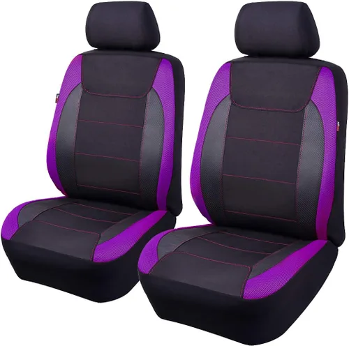 Miniatura 18 de Flying Banner Fundas de asiento de automóvil de fibra de carbono de calidad, tela de malla de aire, deportiva, respaldo bajo, respaldo alto