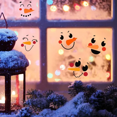 Miniatura 4 de Plantillas de cara de muñeco de nieve de Navidad de 5 pulgadas para pintar en madera, plantillas de dibujo de adornos navideños reutilizables