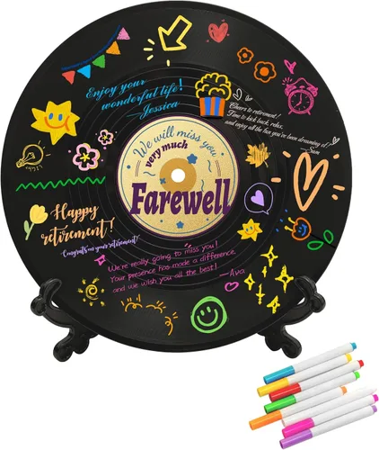 Miniatura 9 de Disco de vinilo Decoraciones de feliz cumpleaños Libro de invitados alternativos, decoración de feliz cumpleaños, suministros de fiesta, regalos