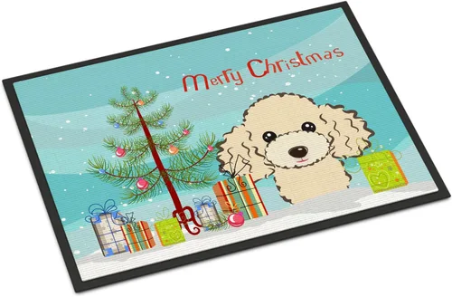 Miniatura 119 de Caroline's Treasures BB1616MAT - Tapete para puerta delantera de árbol de Navidad y sabueso afgano de 18 x 27 pulgadas, para interiores