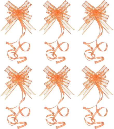 Miniatura 10 de PATIKIL Lazos de gasa de 2.4 pulgadas, paquete de 40 lazos de cuerda para envolver regalos, corbatín decorativo para bodas, fiestas, cumpleaños