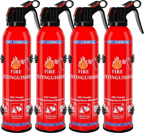 Miniatura 10 de ABC Dry Chemical Extintor de incendios de 2 unidades – Extintor de incendios doméstico para montaje en pared para cocina, hogar, barco, casa rodante