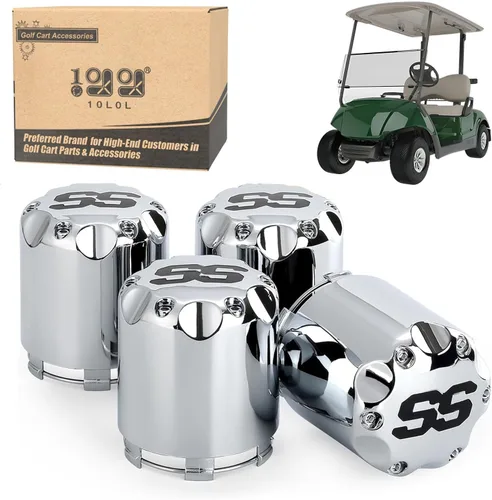 Miniatura 8 de 10L0L - Juego de cubiertas de tapa central para ruedas de carrito de golf universal SS para EZGO, Club Car, Yamaha, 4 piezas (negro)