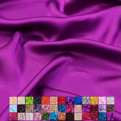 Miniatura 26 de Yard - Tela de satén sedosa elástica de alta calidad - Tela para vestidos y faldas - Suave como la seda, brillo metálico, ideal para bodas y diseño