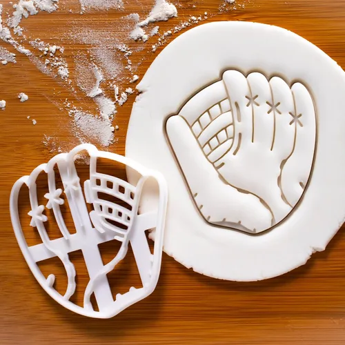 Miniatura 5 de Juego de 3 cortadores de galletas de sóftbol (diseños: murciélago, guante y bola), 3 piezas - Bakerlogy