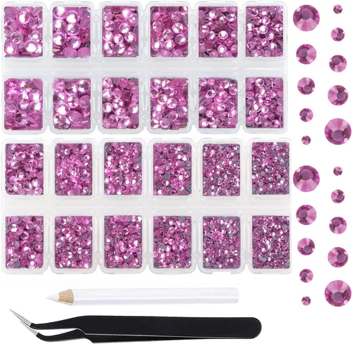 Miniatura 32 de Massive Beads 7800 vasos de hierro termoadhesivos con parte trasera plana, 5 tamaños, diamantes de imitación para hacer proyectos de bricolaje