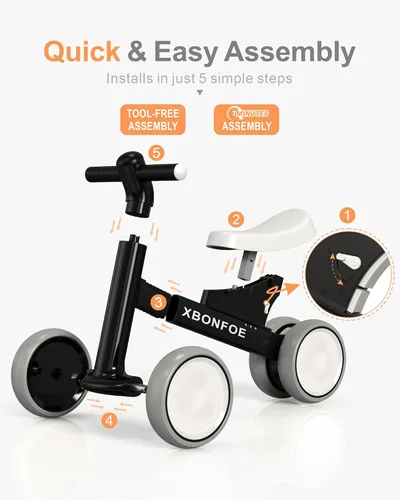 Miniatura 8 de Baby Balance Bike for 1 Year Old Boys Girls, 10-24 Month Toddler Balance Bike, Baby Bike with No Pedal 4 Silence Wheels, First Ride on Toys with