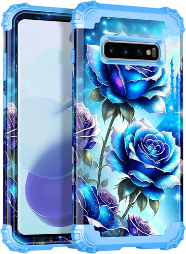 Miniatura 20 de Miqala Funda para Galaxy S9, brilla en la oscuridad, tres capas, resistente, a prueba de golpes, protección de cuerpo completo, parachoques