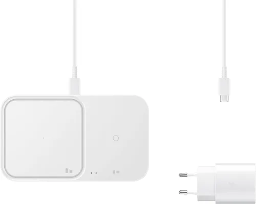 Miniatura 7 de Samsung Cargador inalámbrico oficial de 15 W Duo [2022] con adaptador de viaje, blanco