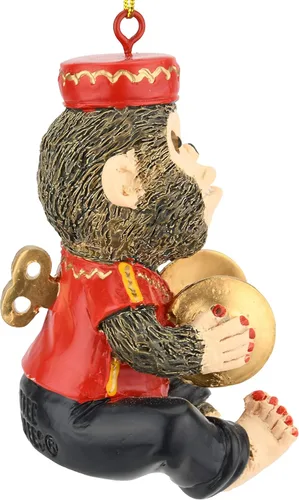 Miniatura 6 de Tree Buddees Retro Wind Up Toy Platillos Monos Divertidos Adornos de Navidad