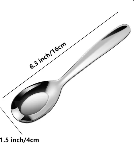 Miniatura 2 de Ouliget Cucharas de sopa premium, cucharas de sopa de acero inoxidable, cucharas de cena de cubiertos, cuchara de sopa asiática plateada grande