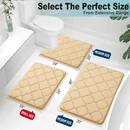 Miniatura 2 de OLANLY Alfombra de baño de espuma viscoelástica de 30 x 20 pulgadas, ultra suave y absorbente, antideslizante, cómoda, lavable a máquina, para suelo