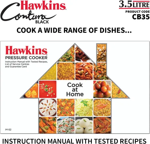Miniatura 11 de Hawkins Olla a presión Contura negra de 3,5 litros, cocina de tapa interior anodizada dura, cocina Handi, negro (CB35)