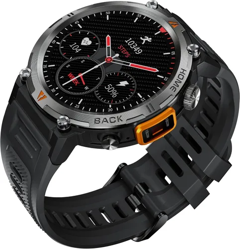 Miniatura 19 de EIGIIS Reloj inteligente militar para hombre, táctico, resistente, con linterna de llamada Bluetooth, pantalla grande de 1.45 pulgadas, monitor