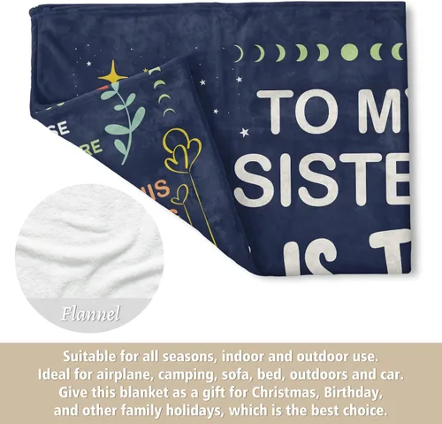 Miniatura 5 de Niyewsor Regalos para hermanas en Navidad, manta de regalo de cumpleaños para hermanas, regalo para hermanas mayores/menores/gemelas en el día