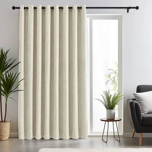 Miniatura 32 de Melodieux Elegantes cortinas opacas de algodón para oscurecer la habitación, para sala de estar, dormitorio, con aislamiento térmico, paneles
