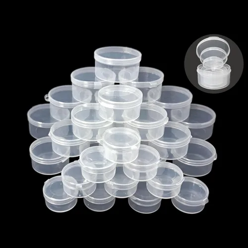Miniatura 10 de 50 tarros de plástico para cosméticos de 0.18 oz/0.2 fl oz, estuche transparente con tapas a presión, portátil, almacenamiento de viajes, muestras