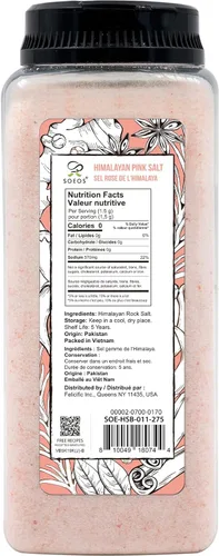 Miniatura 2 de Soeos Sal rosa del Himalaya, grano fino, 39 onzas (2.4 libras), sal del Himalaya sin OMG, sal kosher, sal rosa del mar del Himalaya