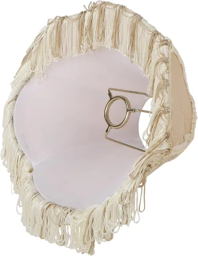 Miniatura 4 de Aspen Creative 55001 - Pantalla de lámpara de cúpula festoneada cosida a mano con flecos UNO en Biscotti Beige, 4 pulgadas superior x 10 pulgadas