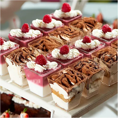 Miniatura 7 de EASERCY Paquete de 100 tazas de postre de plástico de 5 onzas con tapas, taza de yogur para parfait/aperitivo con tapas para fiestas, mini tazas