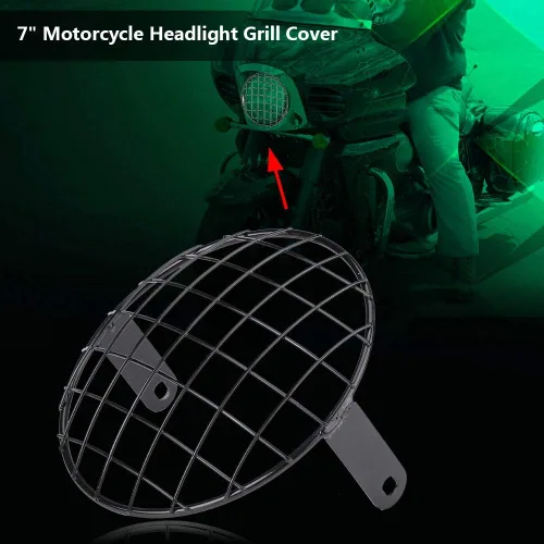 Miniatura 5 de Parrilla para faros delanteros de 7 pulgadas en malla, 7 cubiertas para bicicleta, 8 rejilla, Acouto 8 pulgadas, rejilla, cuerpo, motocicleta 7