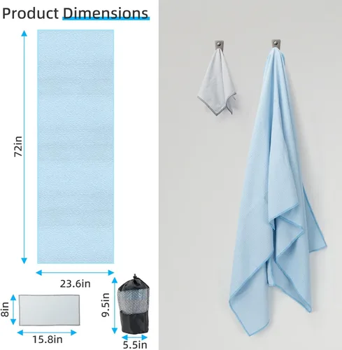 Miniatura 4 de YESLIFE Toalla de yoga caliente antideslizante extra gruesa con una toalla para el sudor, toalla de microfibra absorbente del sudor para esterilla