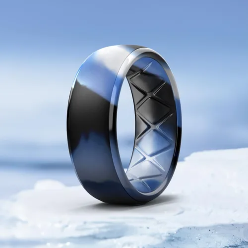 Miniatura 93 de Egnaro Anillos de boda de silicona para hombre: 1/4/6/7 Multipack de anillos de boda de goma con arco interior Diseño ergonómico transpirable