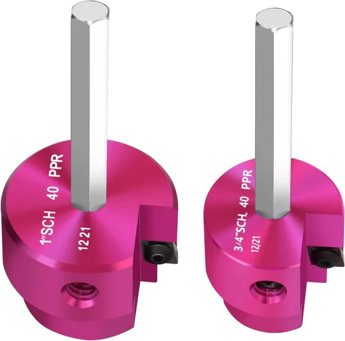 Miniatura 15 de Escariador de Tubería de PVC Cabezal de 1 Pulgada, Protector de Accesorios de PVC con Eje Hexagonal de 1/4 de Pulgada, Escariador de Accesorios