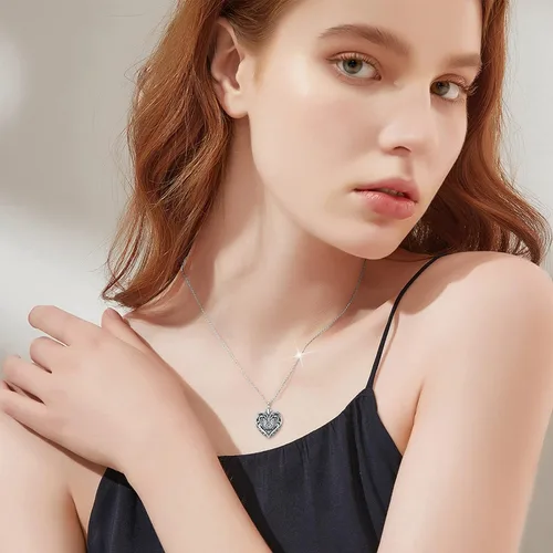 Miniatura 4 de SOULMEET Joyería de cremación para cenizas, collar de urna de plata de ley para cenizas, mujeres y hombres, joyería de recuerdos para mantener a