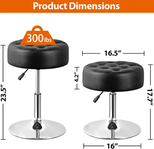 Miniatura 3 de SUPER DEAL Taburetes de tocador para maquillaje, silla otomana de tocador con altura ajustable y giro de 360° para sala de maquillaje, dormitorio