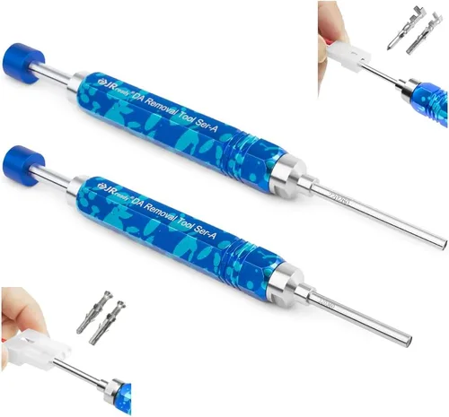 JRready ST5265 Herramienta de extracción de pines Molex para conectores de pines y enchufes Molex de.062" y.093”, 2 piezas de varillas expulsadoras