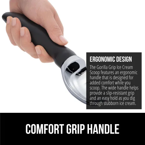 Miniatura 3 de GORILLA GRIP Cuchara para helado resistente sin BPA, mango ergonómico cómodo, cuchara de grado profesional para porciones redondas perfectas