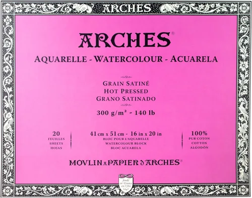 Miniatura 5 de Bloque de papel acuarela Arches, prensado en frío, 8" x 10", 140 libras