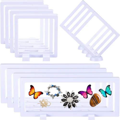 Miniatura 9 de Harloon 12 Pzs Estuche de Exhibición Flotante 3D Marco Flotante Soportes de Exhibición para Monedas de Desafío Caja de Marco de Joyería para Negro