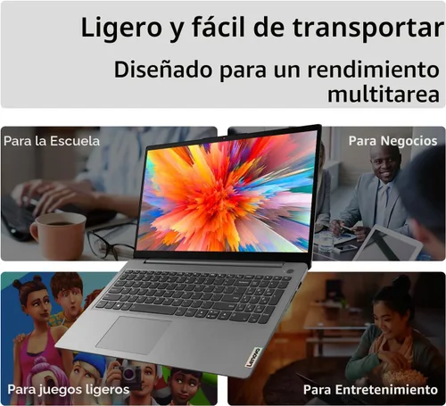 Miniatura 7 de Lenovo IdeaPad 1 Laptop para estudiantes, pantalla FHD de 15.6 pulgadas, procesador Intel de doble núcleo, 12 GB de RAM, SSD de 512 GB + 128 GB Gris