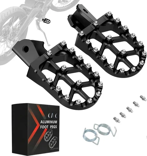 JFG RACING - Estribos para motos de cross con muelles, pedales de aluminio CNC 7075 para Surron Light Bee X y S/E Ride Pro SS/CRF150F CRF230F Negro