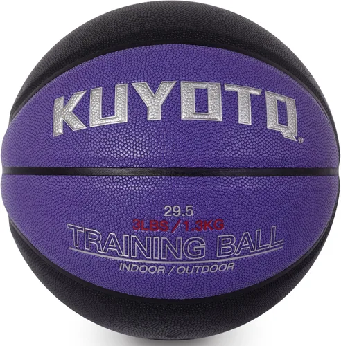 Miniatura 10 de KUYOTQ 3LBS/3.3LBS/2.2LBS Weighted Heavy Training Basketball 29.5/28.5" in and Outdoor Improving Handling Dribbling Passing Rebounding Skill marrón