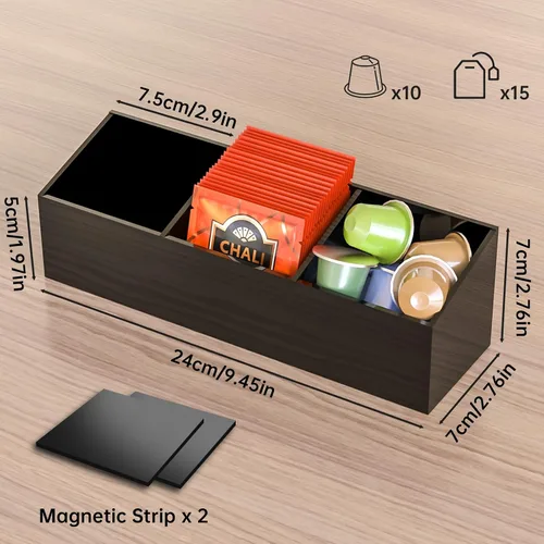 Miniatura 6 de NiHome Organizador magnético de bolsas de té para refrigerador, organizador de almacenamiento de bolsas de té acrílicas para refrigerador, soporte