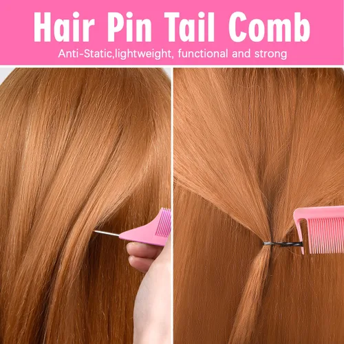 Miniatura 6 de IKOCO Juego de ligas para el cabello, 1505 bandas elásticas coloridas para el cabello con herramientas para el cabello Topsy Tail, peine de cola