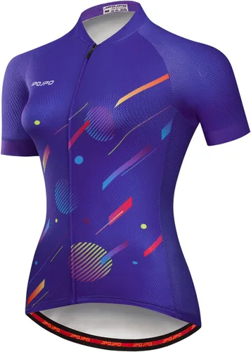 Miniatura 91 de Camiseta de ciclismo para mujer, manga corta y pantalones cortos de ciclismo acolchados para verano