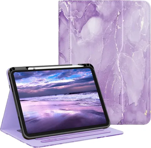 Miniatura 19 de OKP Funda para iPad de 11 pulgadas (A16) 2025 / 10ª generación 2022, para iPad 11ª/10ª de 10.9 pulgadas con funda de cuero PU de visualización Rosa