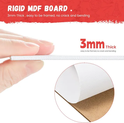 Miniatura 4 de Simetufy Paquete de 12 Tableros de Lienzo Pequeños para Pintura de 4 x 6 pulgadas - Paneles de Mini Lienzo de 100% Algodón sin Ácidos Imprimados
