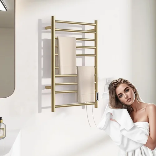 Miniatura 4 de Toalleros térmicos para baño, calentadores eléctricos de toallas para montar en la pared con temporizador y control de temperatura, calentador